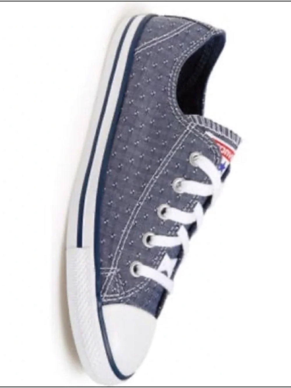 Converse All Star navy diamond pattern low top sneaker ladies sz 8 men’s 6